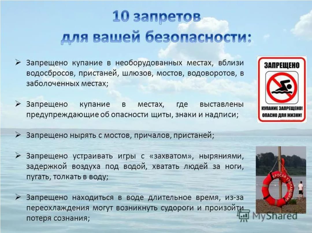 ПРАВИЛА БЕЗОПАСНОГО ПОВЕДЕНИЯ НА ВОДЕ.